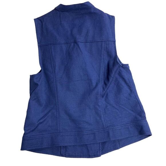 ROCK & REPUBLIC Women’s Blue Moto Studded Vest Size Medium - Picture 10 of 12